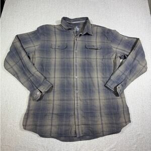 Kuhl Men 2XL Gray Tan Plaid Long Sleeve Button Front Outdoor Performance Shirt